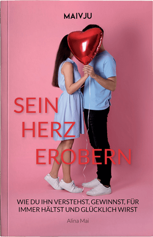 Buchcover "Sein Herz erobern" mit Paar, das ein Herzballon hält, für Liebe und Beziehungstipps.